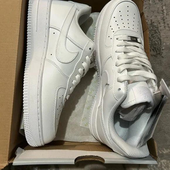 Nike Air Force 1 White Sneakers - Picture 1 of 2